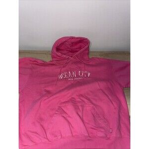 Ocean City New Jersey Hoodie XL Pink Embroidered Sweatshirt Beach Souvenir